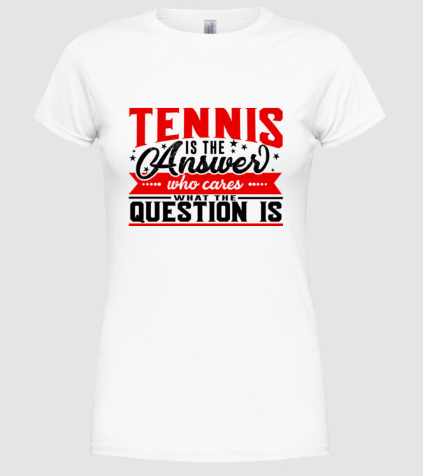 Sport is the answer JUCĂTOR TENIS model alb pe tricou