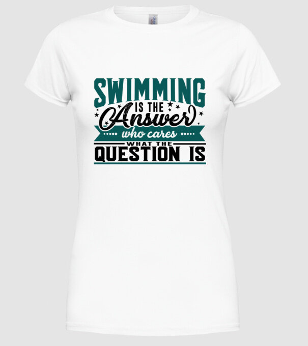 Sport is the answer ÎNOTĂTOR model alb pe tricou
