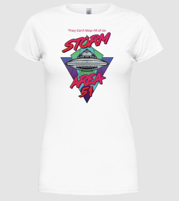 storm area 51 ufo model alb pe tricou
