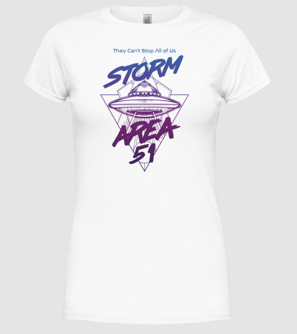 storm area 51 ufo purple model alb pe tricou