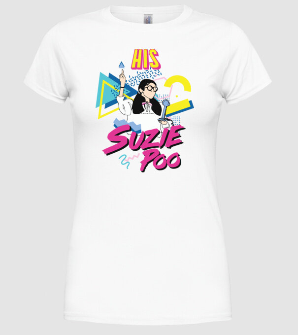 Stranger couple 80s retro Suzie model alb pe tricou