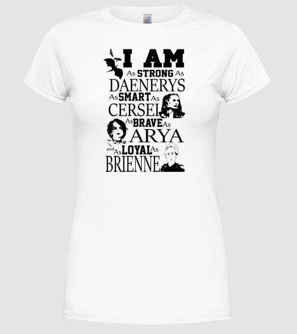 Strong as Daenerys model alb pe tricou