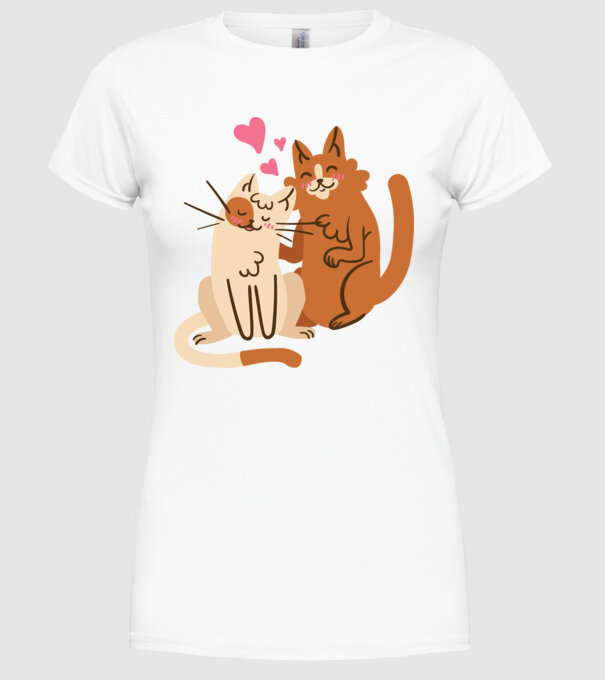 PISICUȚE ÎNDRĂGOSTITE 2 model alb pe tricou