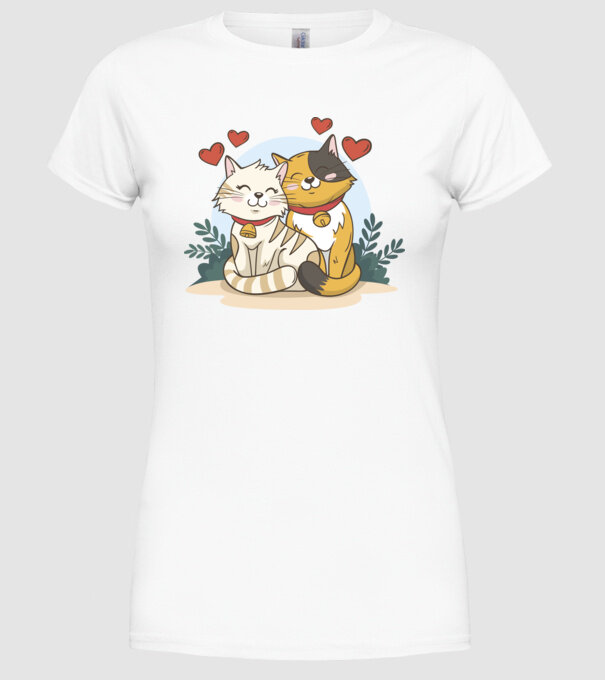 PISICUȚE ÎNDRĂGOSTITE 4 model alb pe tricou