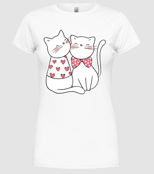 PISICUȚE ÎNDRĂGOSTITE 5 model alb pe tricou