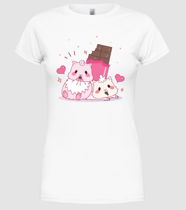 HAMSTERI ÎNDRĂGOSTIȚI 2 model alb pe tricou