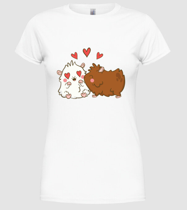 HAMSTERI ÎNDRĂGOSTIȚI model alb pe tricou