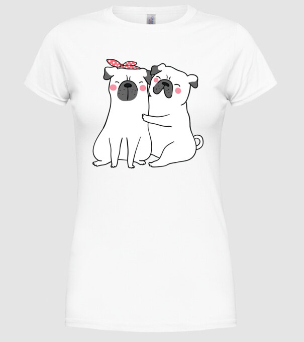 MOPȘI ÎNDRĂGOSTIȚI model alb pe tricou