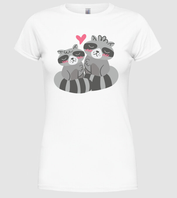 RATONI ÎNDRĂGOSTIȚI model alb pe tricou