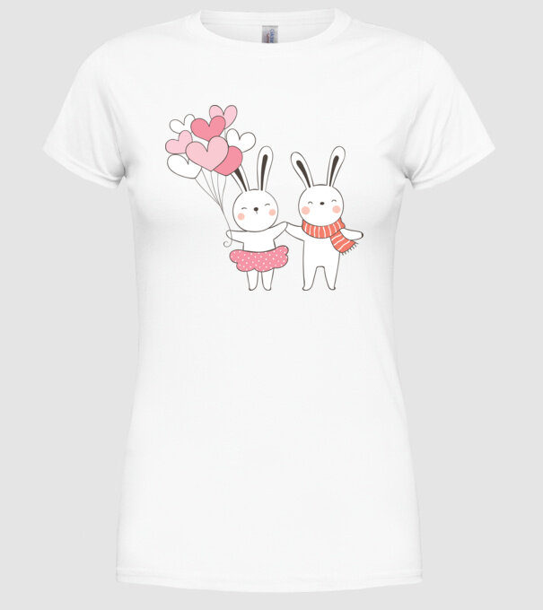 IEPURAȘI ÎNDRĂGOSTIȚI 3 model alb pe tricou