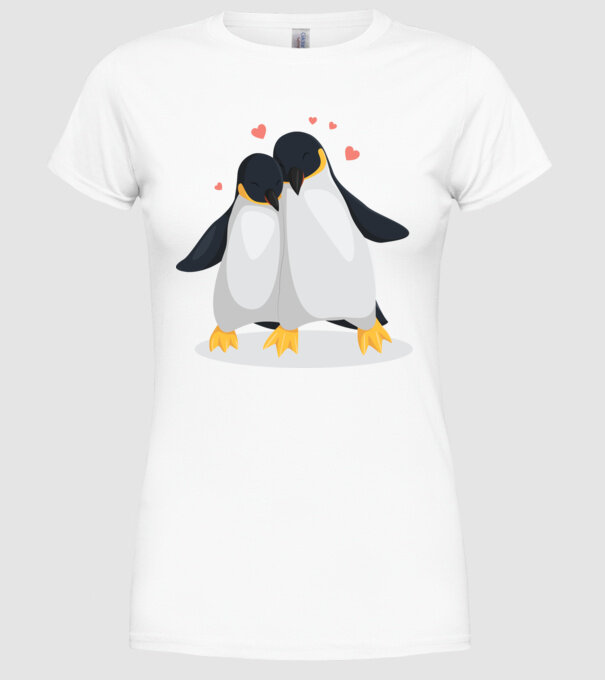 PINGUINI ÎNDRĂGOSTIȚI 8 model alb pe tricou