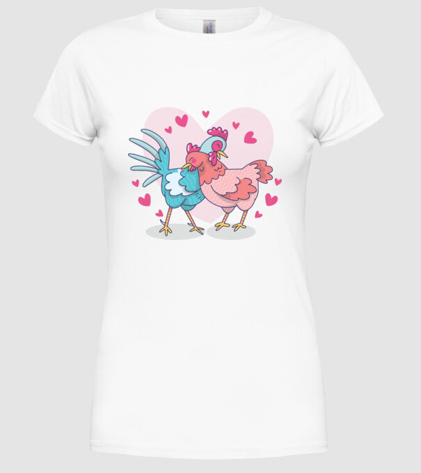 PUI ÎNDRĂGOSTIȚI model alb pe tricou