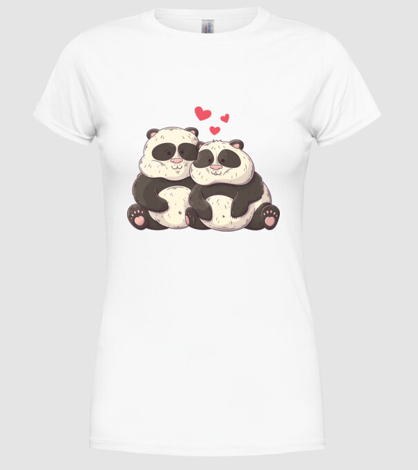 URȘI PANDA DOLOFANI ÎNDRĂGOSTIȚI model alb pe tricou