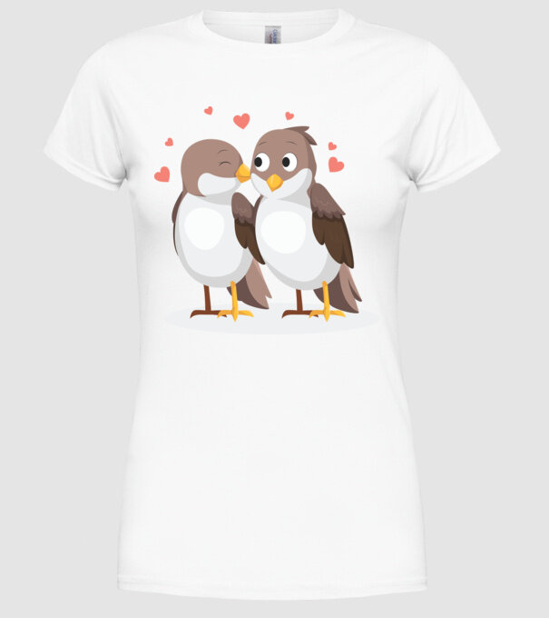 VRĂBII ÎNDRĂGOSTITE model alb pe tricou