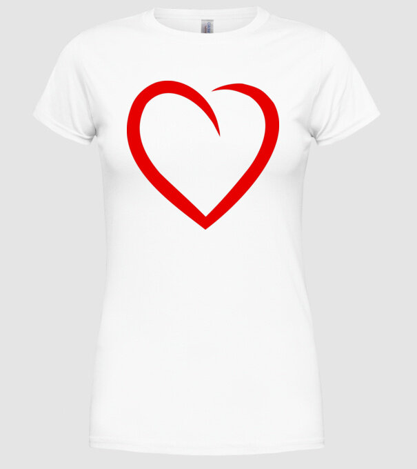 Szív model alb pe tricou