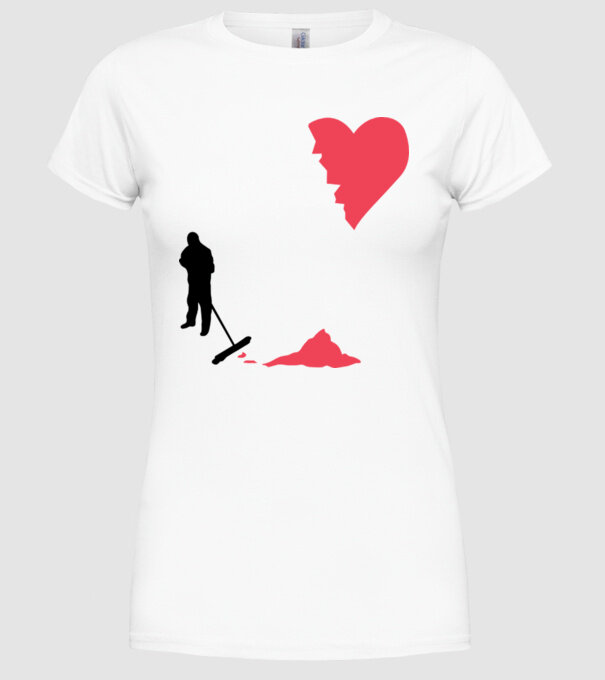 Curățător de inimi model alb pe tricou