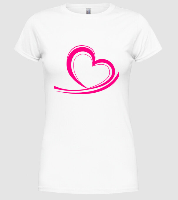 Linia inimii model alb pe tricou