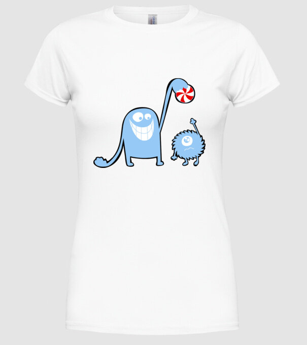 Szornyelde - Bomboană model alb pe tricou