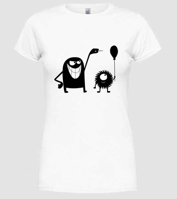 Szornyelde - Balon model alb pe tricou