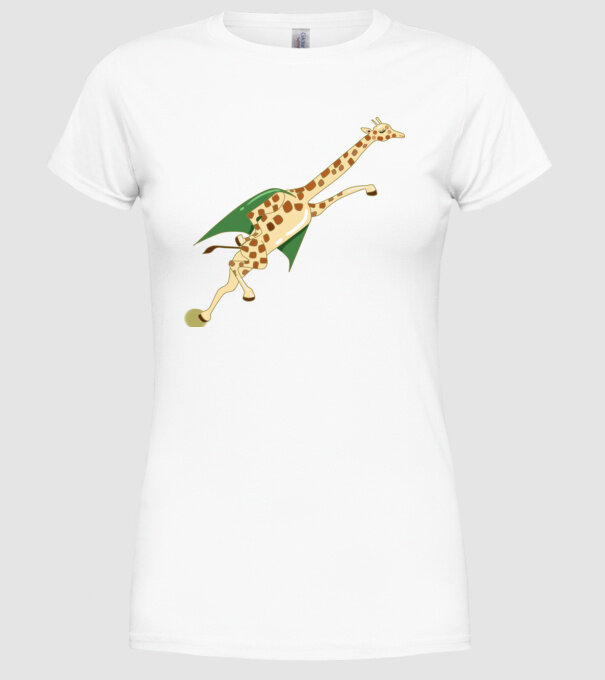 Girafă Super model alb pe tricou