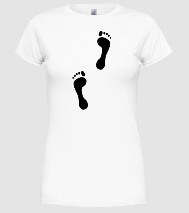 tălpi model alb pe tricou