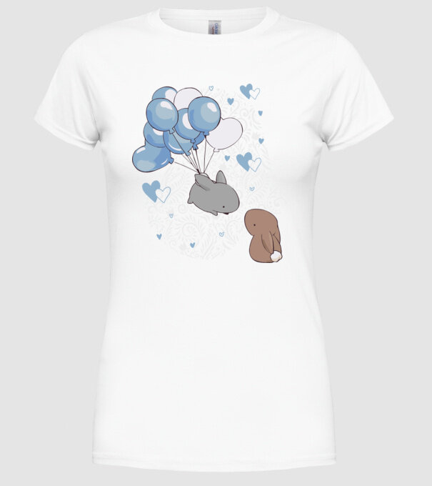 Tu ești melodia inimii mele iepurași model alb pe tricou