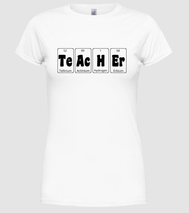 Teacher periodic model alb pe tricou
