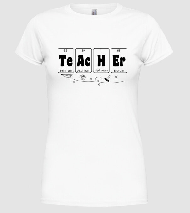 Teacher periodic model alb pe tricou