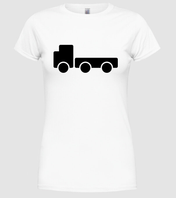 Camion model alb pe tricou
