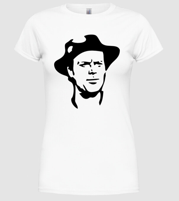 Terence Hill model alb pe tricou