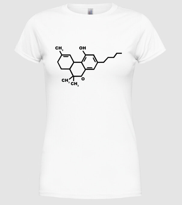 THC model alb pe tricou