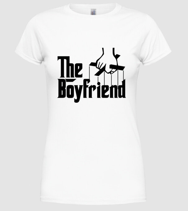 The Boyfriend model alb pe tricou
