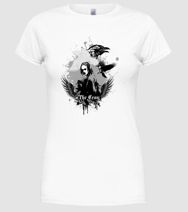 The Crow model alb pe tricou
