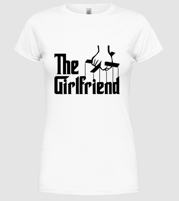The girlfriend model alb pe tricou