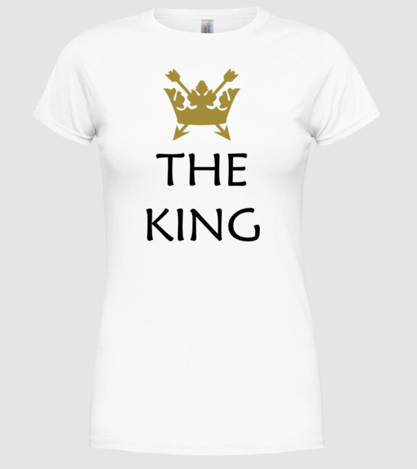 The King model alb pe tricou