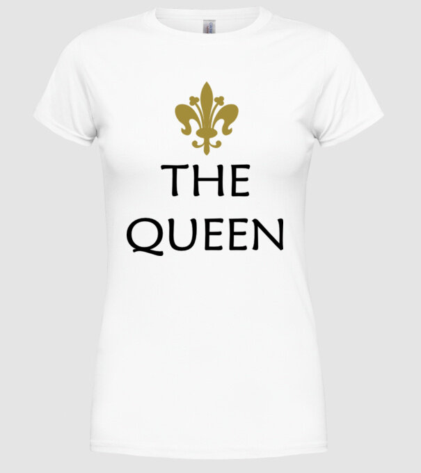 The Queen model alb pe tricou