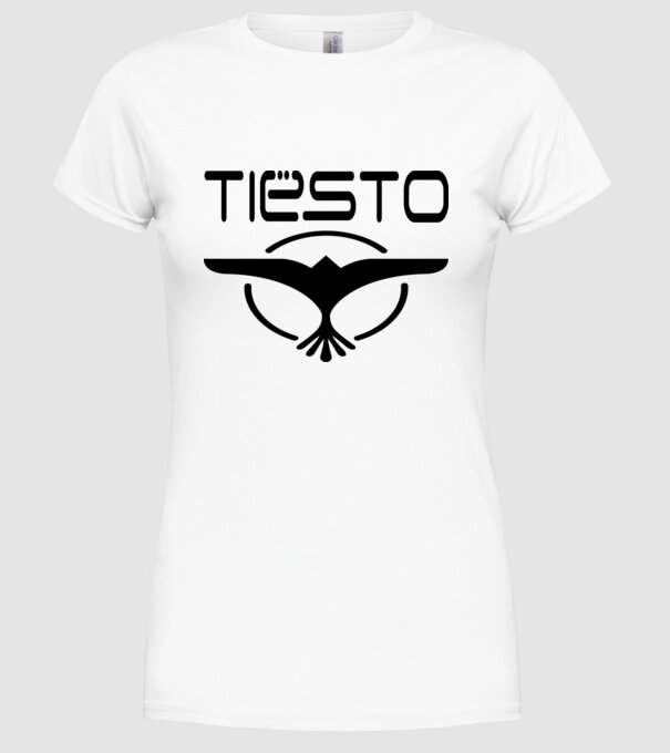 Tiesto logo model alb pe tricou