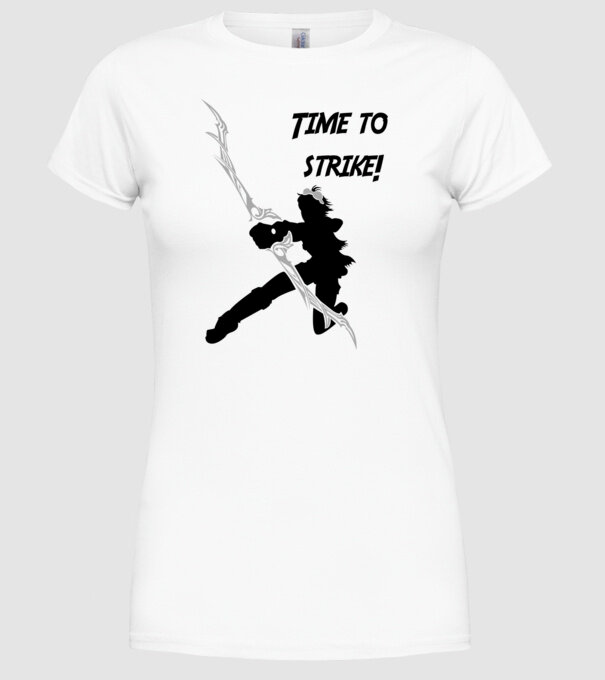 Time to strike model alb pe tricou