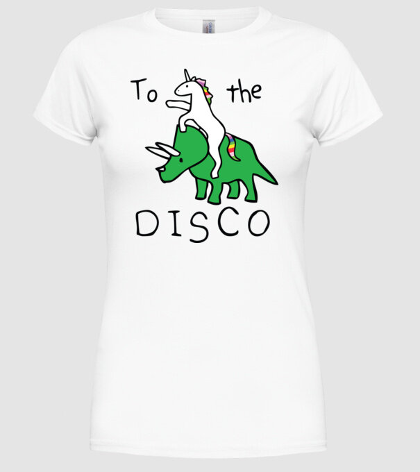 To the disco! model alb pe tricou