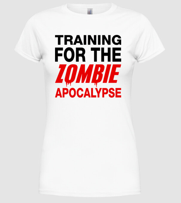 training for the zombie apocalypse model alb pe tricou