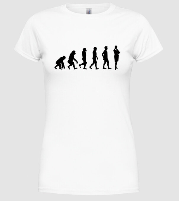 Evoluție femeie de afaceri model alb pe tricou