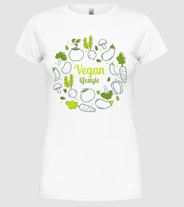 vegan lifestyle model alb pe tricou