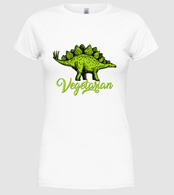 Vegetarian model alb pe tricou