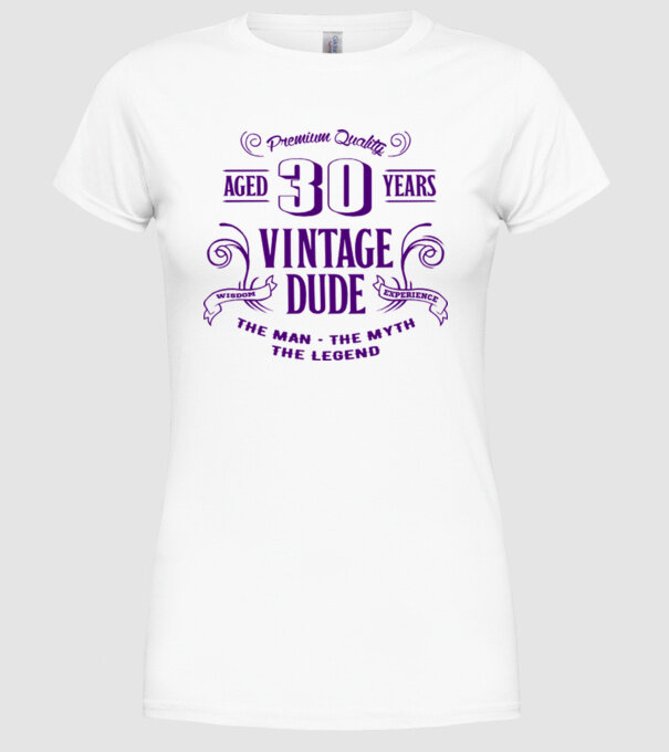 Vintage Dude - 30 model alb pe tricou