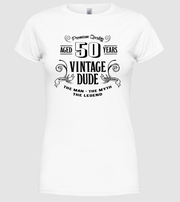 Vintage Dude - 50 model alb pe tricou