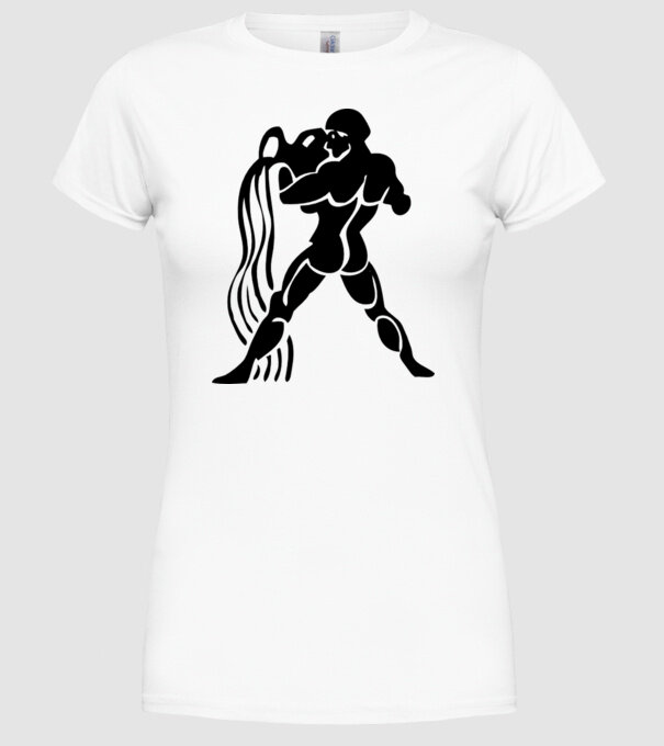 Aquarius Horoscope model alb pe tricou