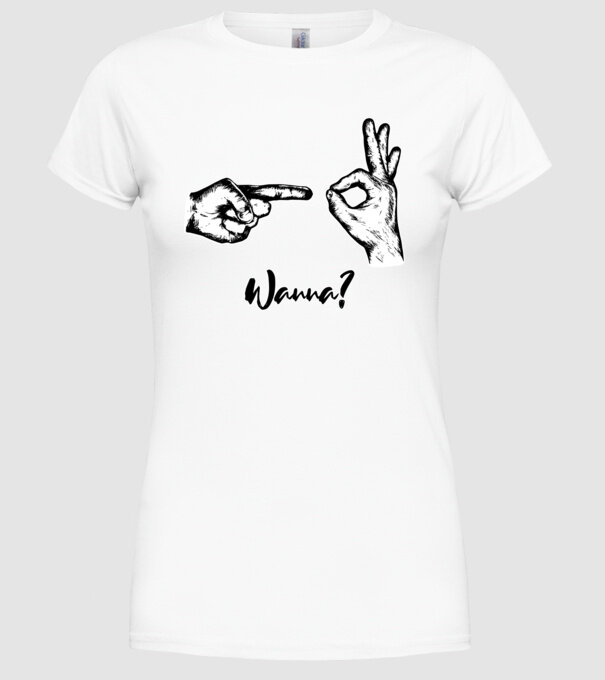 Wanna sex model alb pe tricou