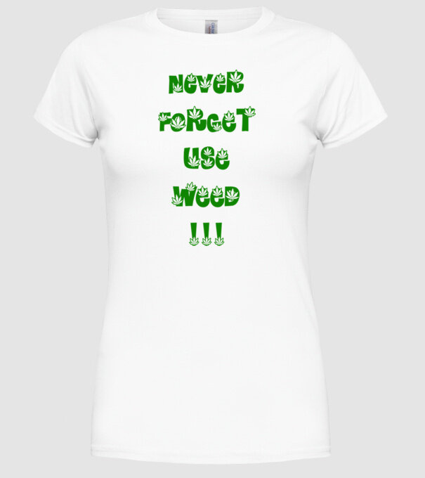 Weed model alb pe tricou