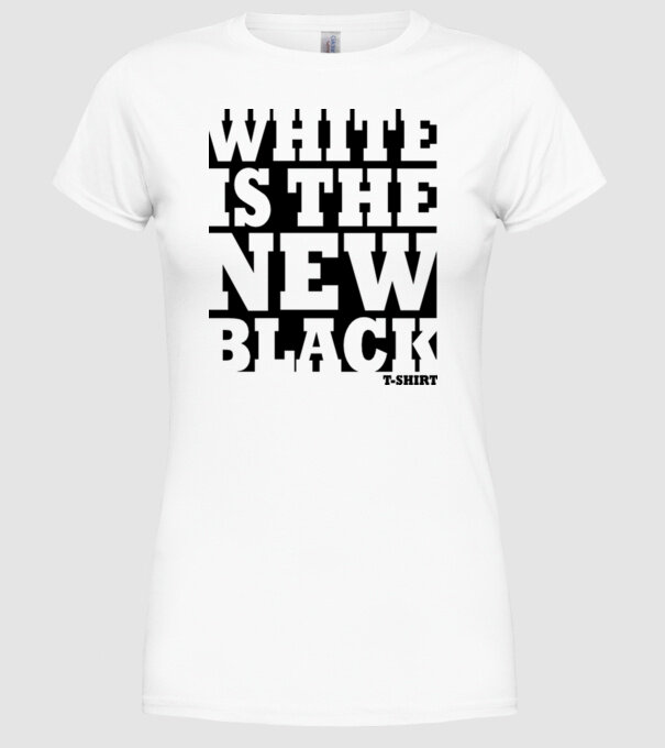 White is the new black model alb pe tricou