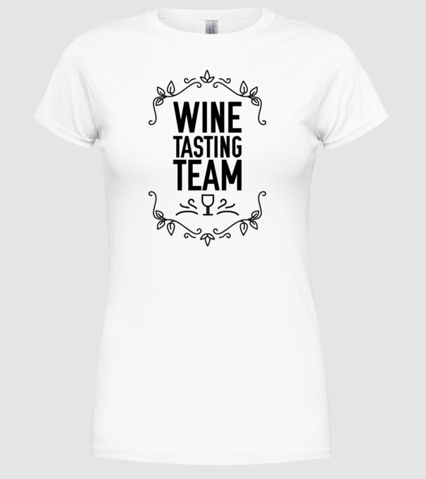 Wine tasting team Wine Tasting Team model alb pe tricou